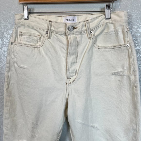 FRAME Le Original Off White Rips Womens Size 30 High Waist NWT Denim Jeans NEW - Picture 3 of 10